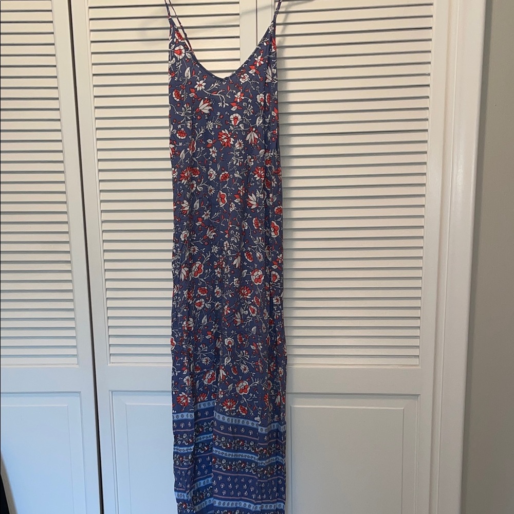 Old Navy Blue and Red Floral Maxi Dress, XL